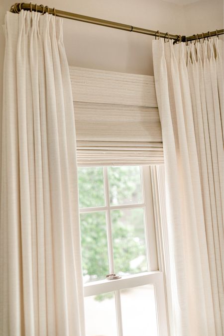 Amazon Drapes + Roman Shades

🔹 Drapes are pinch pleat, ivory white, room darkening liner
🔹 Roman Shades are marble white, outside mount, blackout liner, no edge binding 

#LTKhome #LTKstyletip