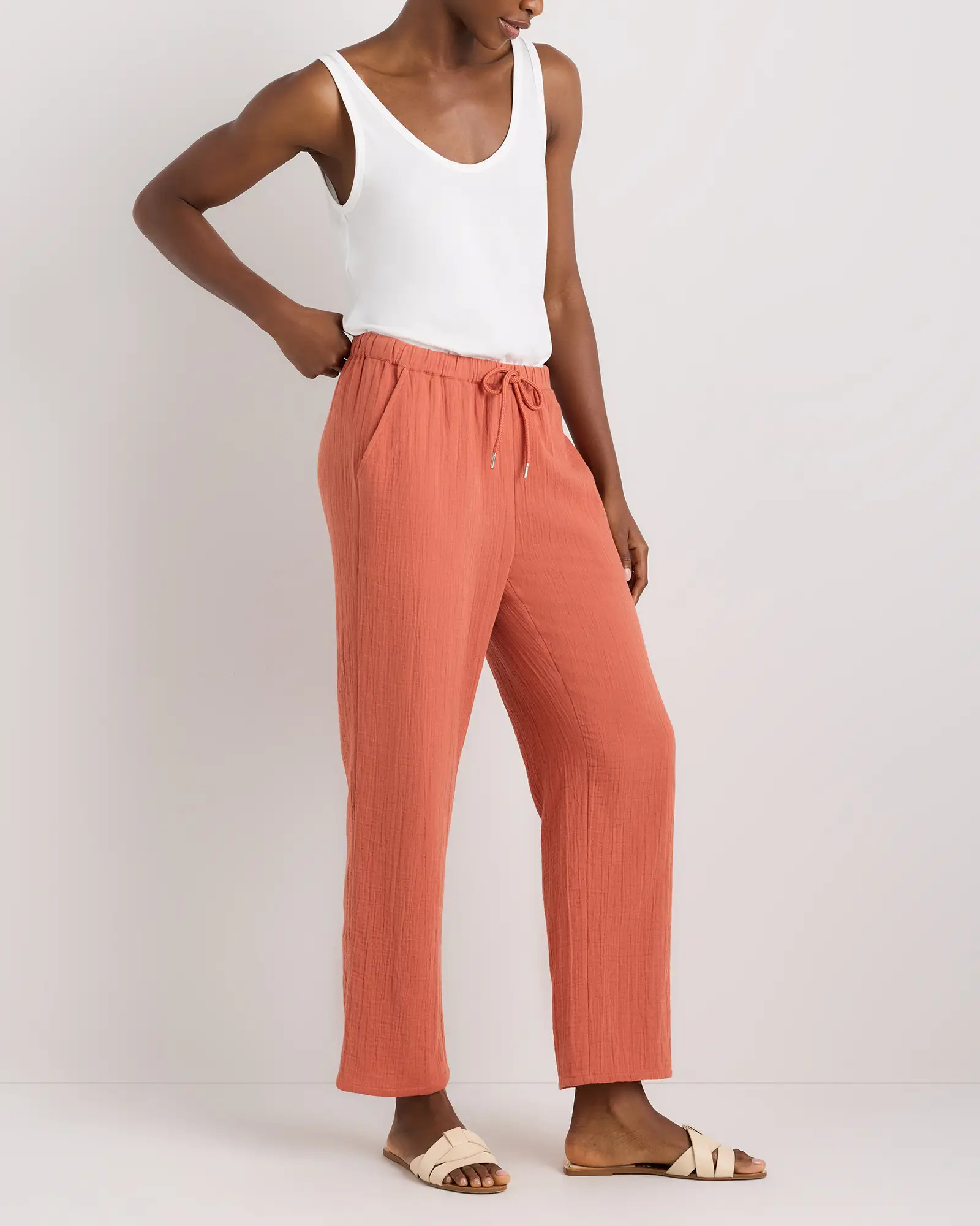 100% Organic Cotton Gauze Straight Leg Pants | Quince