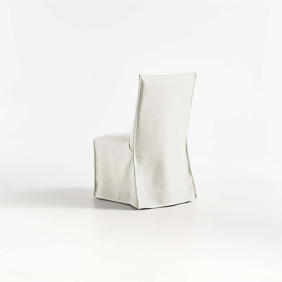 Addison White Flange Slipcovered Dining Chair | Crate & Barrel