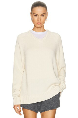 The Cotton Cashmere V Neck Sweater | FWRD 