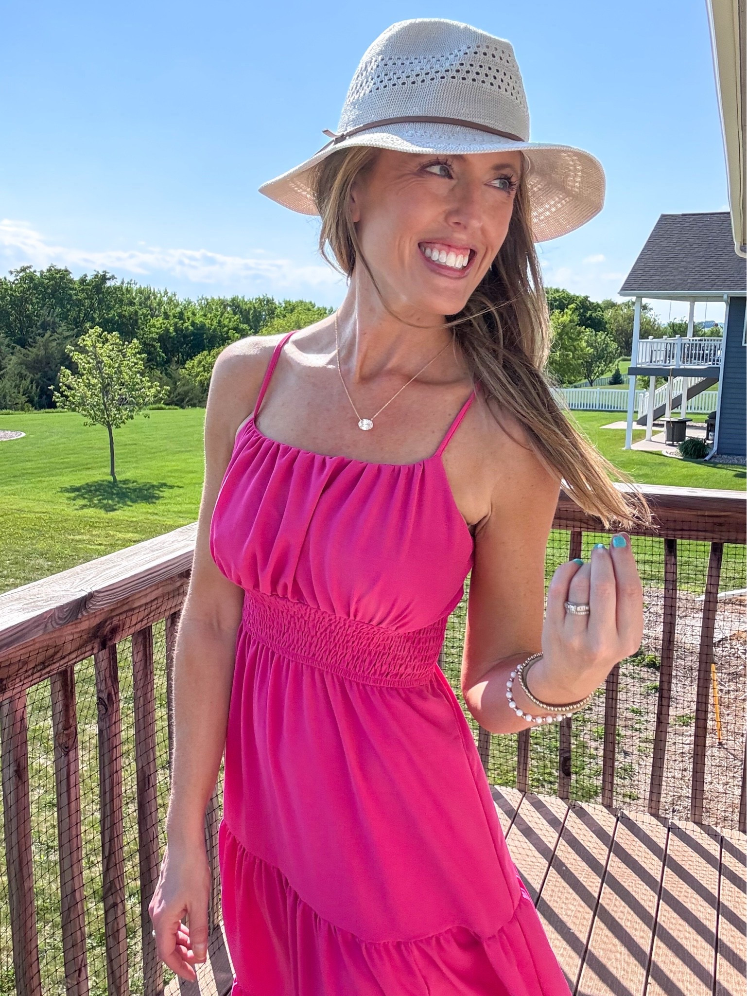 Loving this hot pink dress and panama hat for a fun beachy look! ☀️ Wearing an xsmall in the pink maxi dress.

As an Amazon Influencer I earn commission on qualifying purchases.

Hot pink dress, maxi dresses, wedding guest dress, neutral color Panama hat, spring dresses, summer outfit inspo, mom style, pretty maxi dresses, brunch outfit inspo

#LTKootd #LTKMidsize #LTKOver40