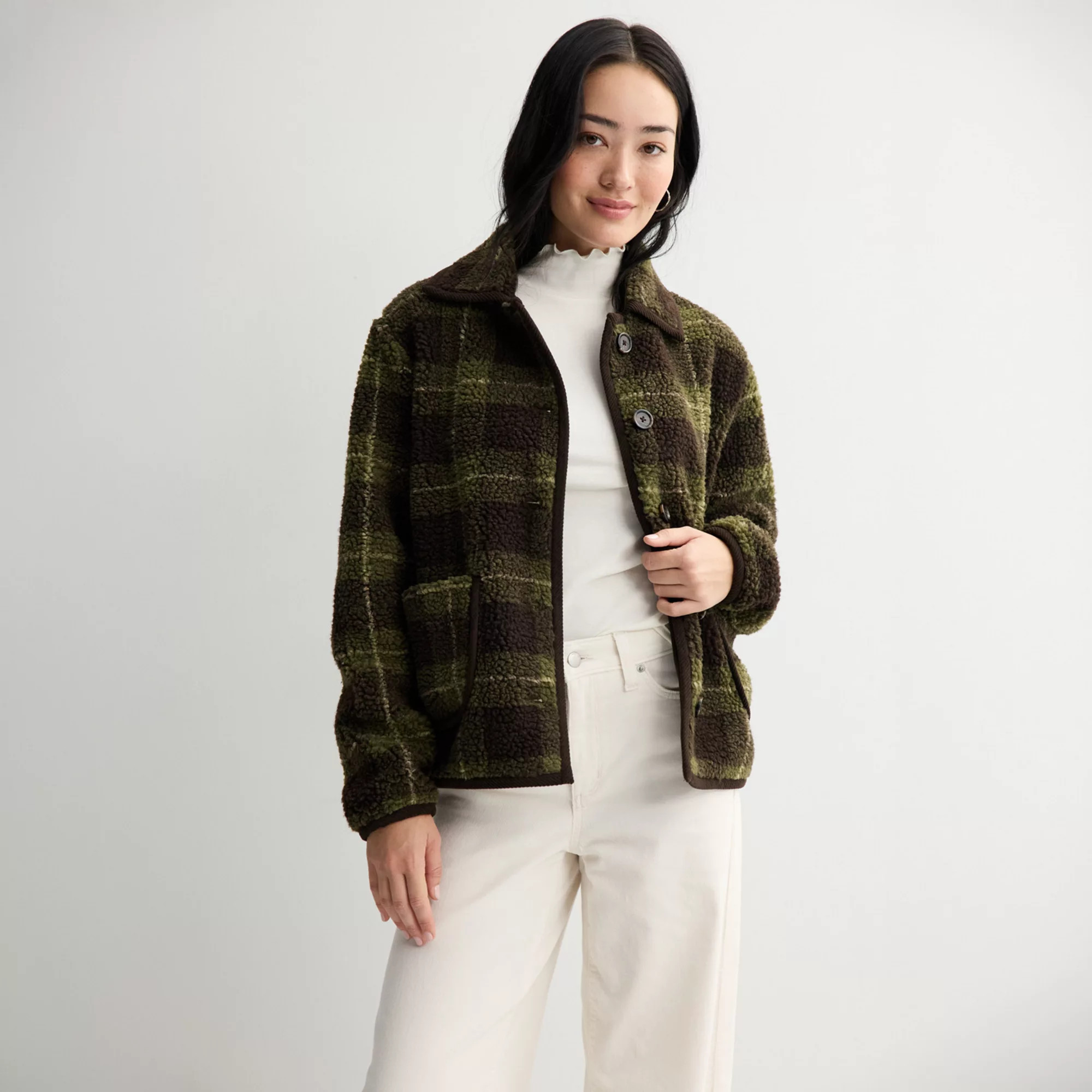 Women's Sonoma Goods For Life® Cozy Button-Up Jacket, Size: XXL, Blue Abundance | Kohl's