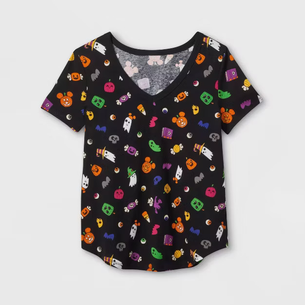 Women's Disney Mickey Mouse Halloween Short Sleeve Graphic T-Shirt - Black - Disney Store | Target