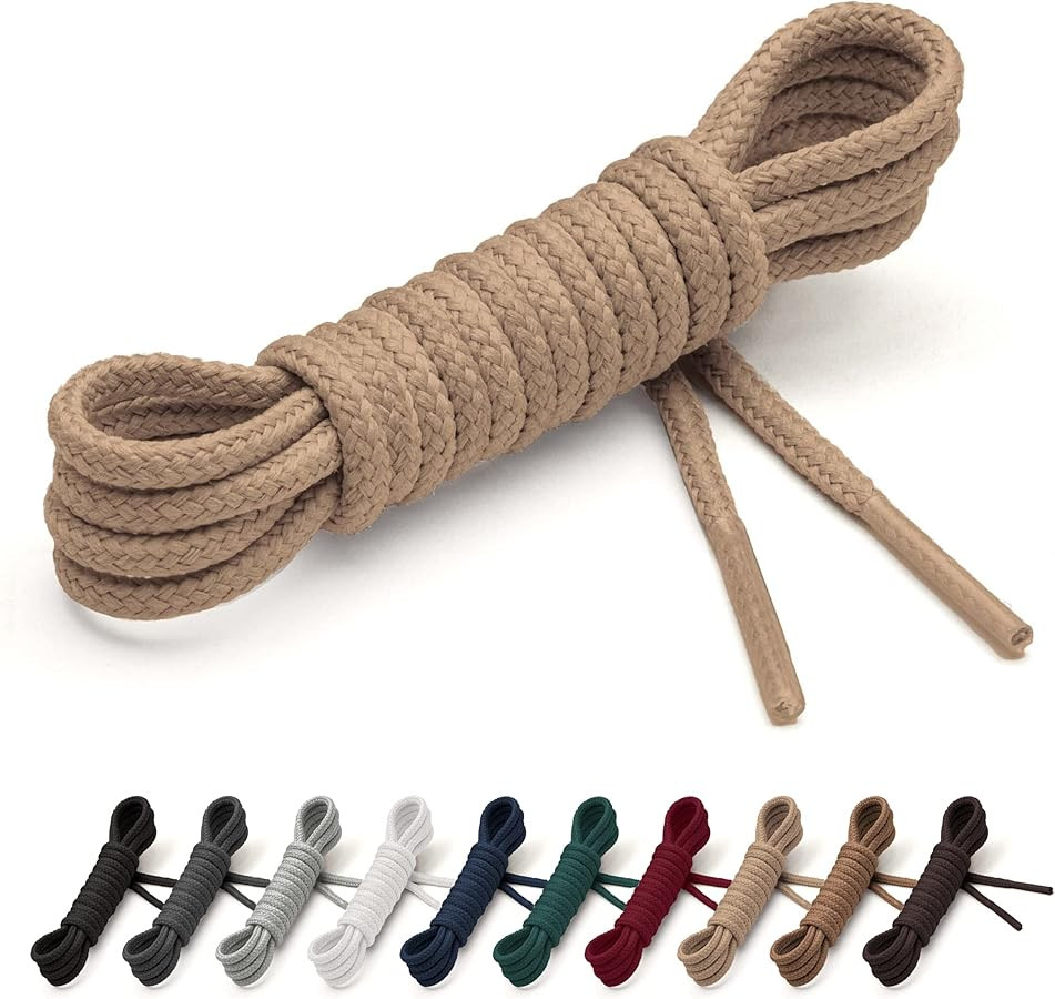 Benchmark Dress Shoe Laces - Made in USA - 1/10" (2.5mm) Round Waxed Shoelaces - Choice of Color ... | Amazon (US)