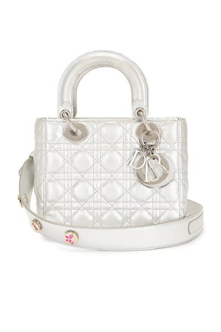 FWRD Renew Dior Cannage Lucky Badges My Lady Dior Handbag in Silver from Revolve.com | Revolve Clothing (Global)