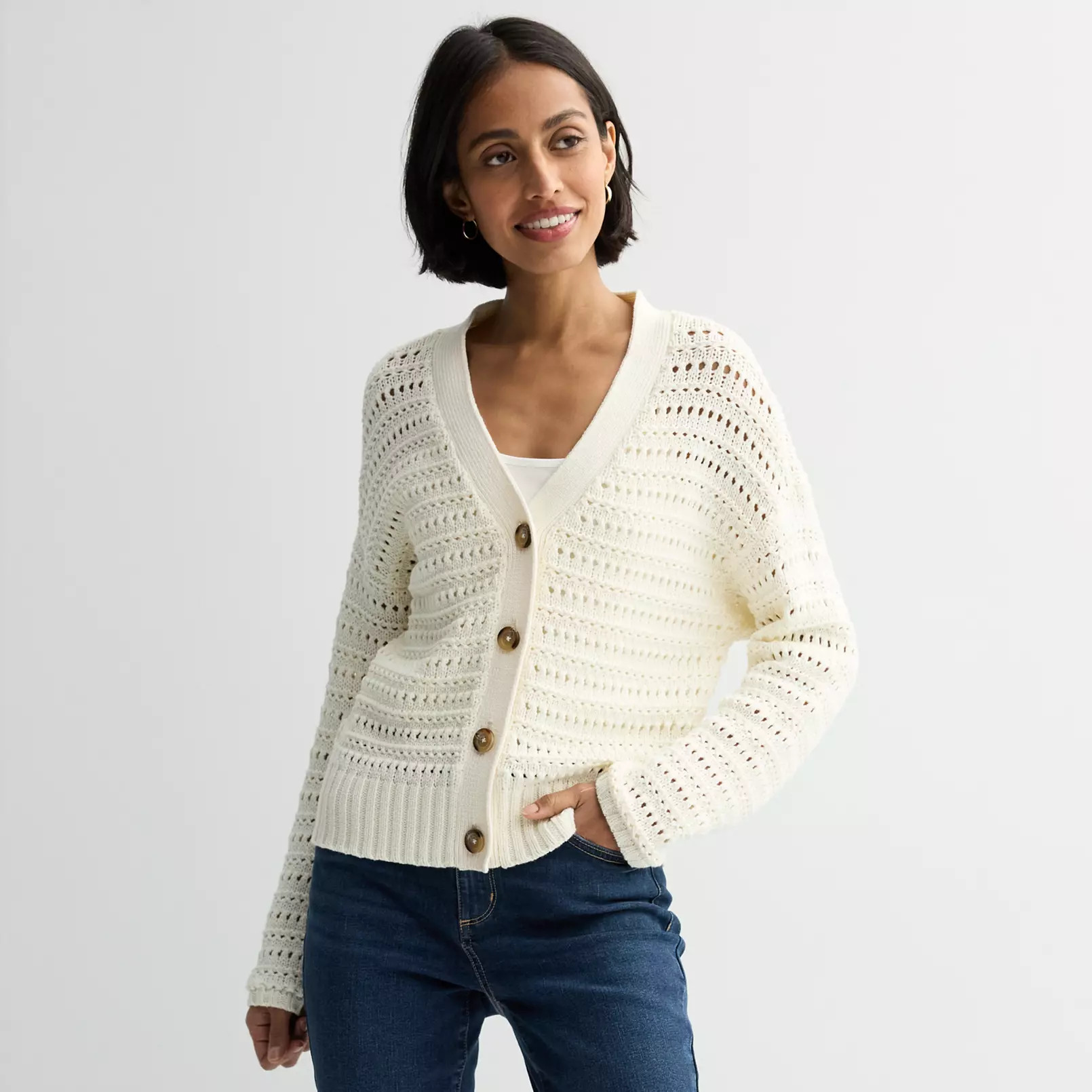 Women's Sonoma Goods For Life® Open Knit Cardigan | Kohl's