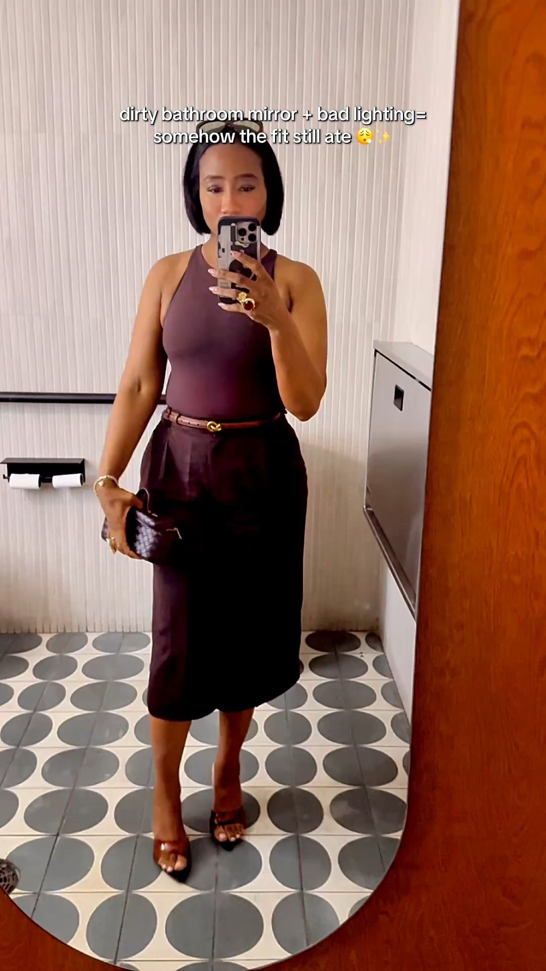 The bathroom mirror never misses when outfit hits
#OOTN #OutfitOfTheNight #MirrorSelfie #FitCheck #BathroomMirrorPic #culottes #bodysuit #dinnerlook #casualoutfit #wardrobeessentials #vacationlook #classy #monochromatic #neutrals #weekendstyle #graduationguest #workoutfit

#LTKgrwm #LTKootd #LTKmomlife