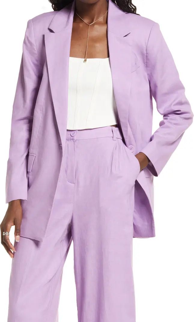 Oversize Linen Blend Blazer | Nordstrom