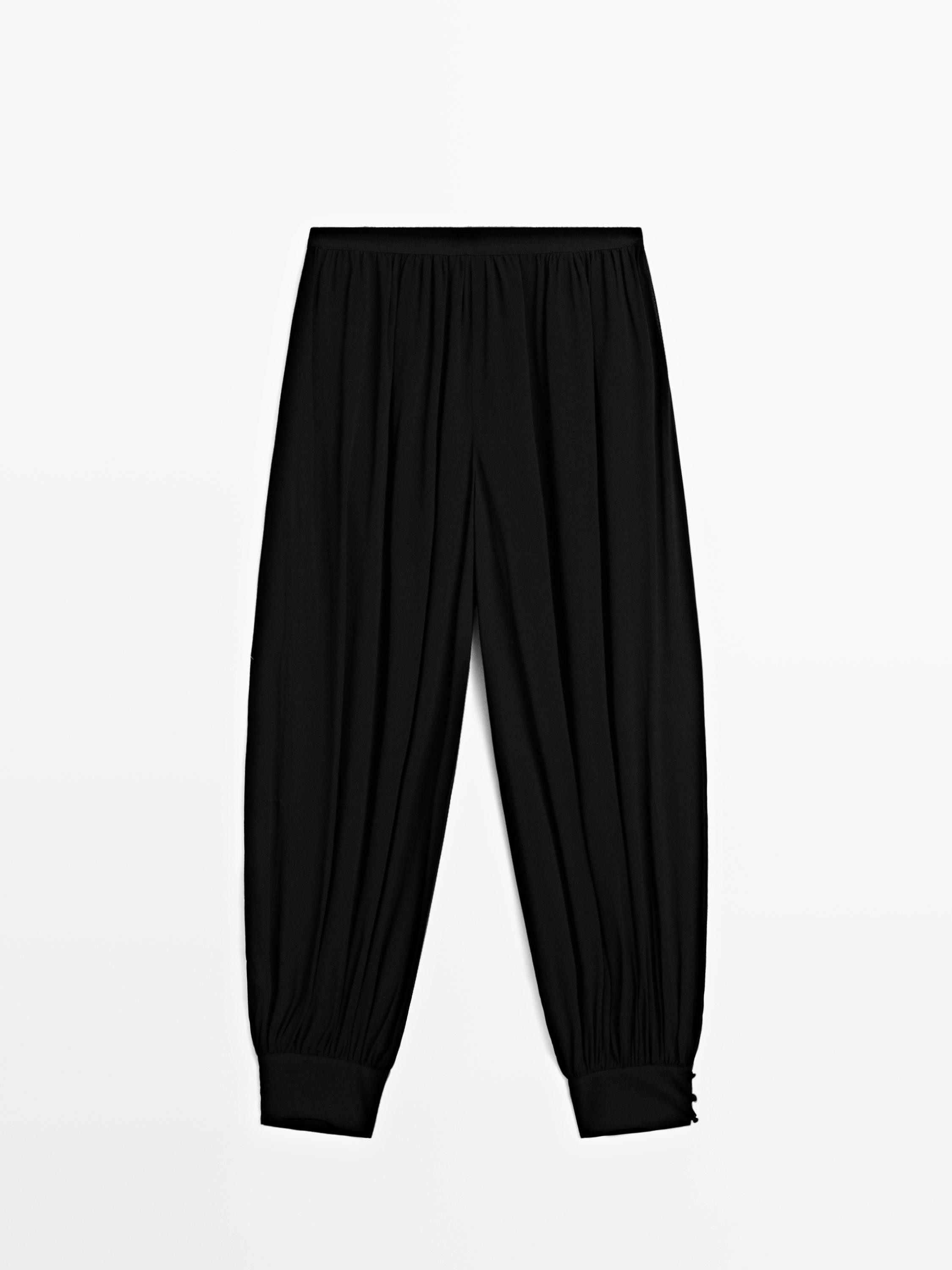 Sarouel trousers with button details | Massimo Dutti US