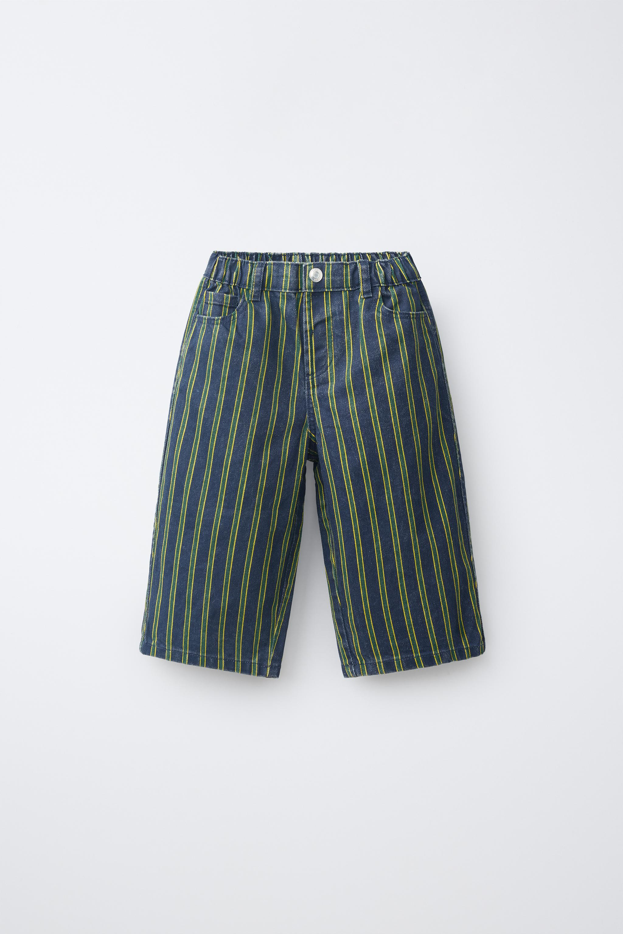STRIPED TWILL BAGGY PANTS | Zara US