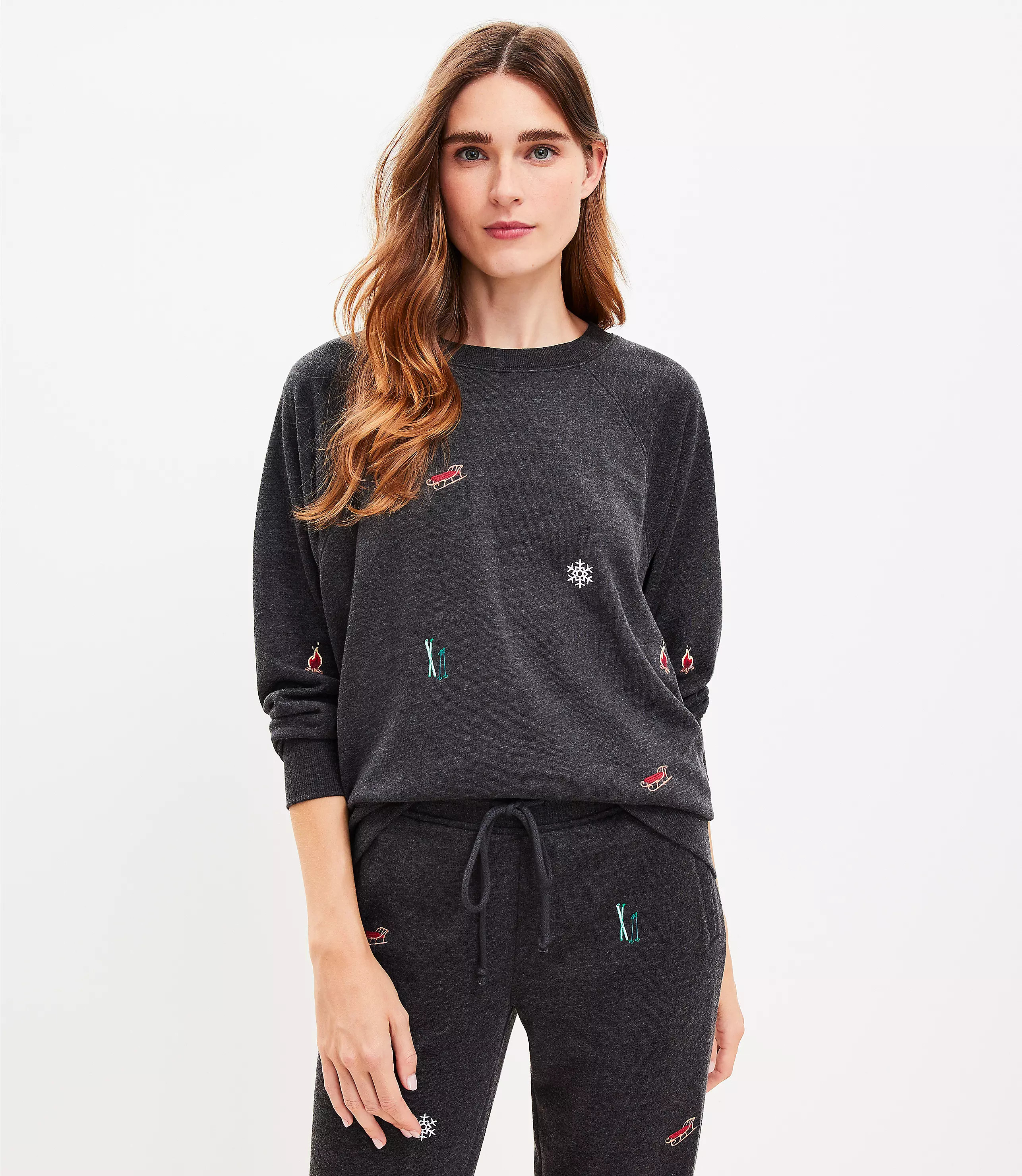 Lou & Grey Ski Lodge Cozy Cotton Terry Sweatshirt | LOFT