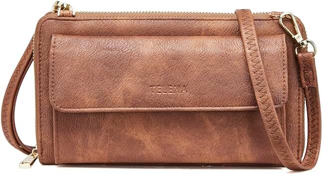 Telena Crossbody Wallet Purse Women Wallet Leather Cell Phone Crossbody Bag Purse Small Shoulder ... | Amazon (US)