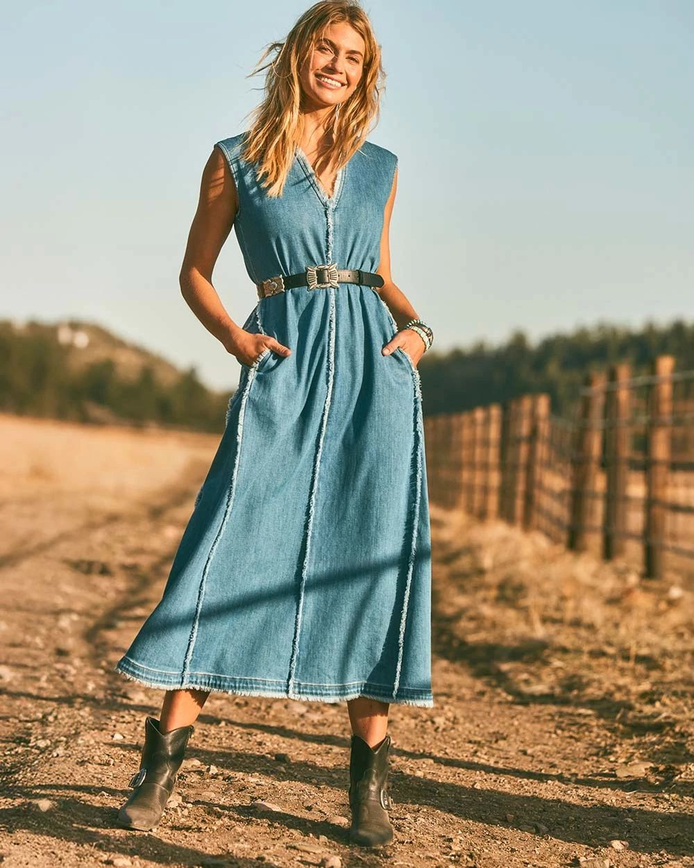 Frayed Denim Maxi Dress | Chico's