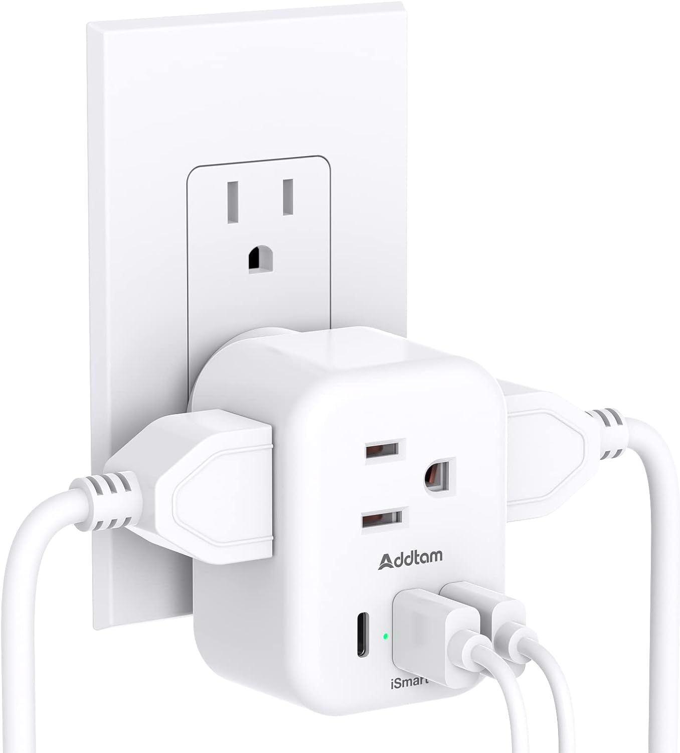 Multi Plug Outlet Extender with USB, Addtam Electrical 3 Outlet Box Splitter with 3 USB Wall Char... | Amazon (US)