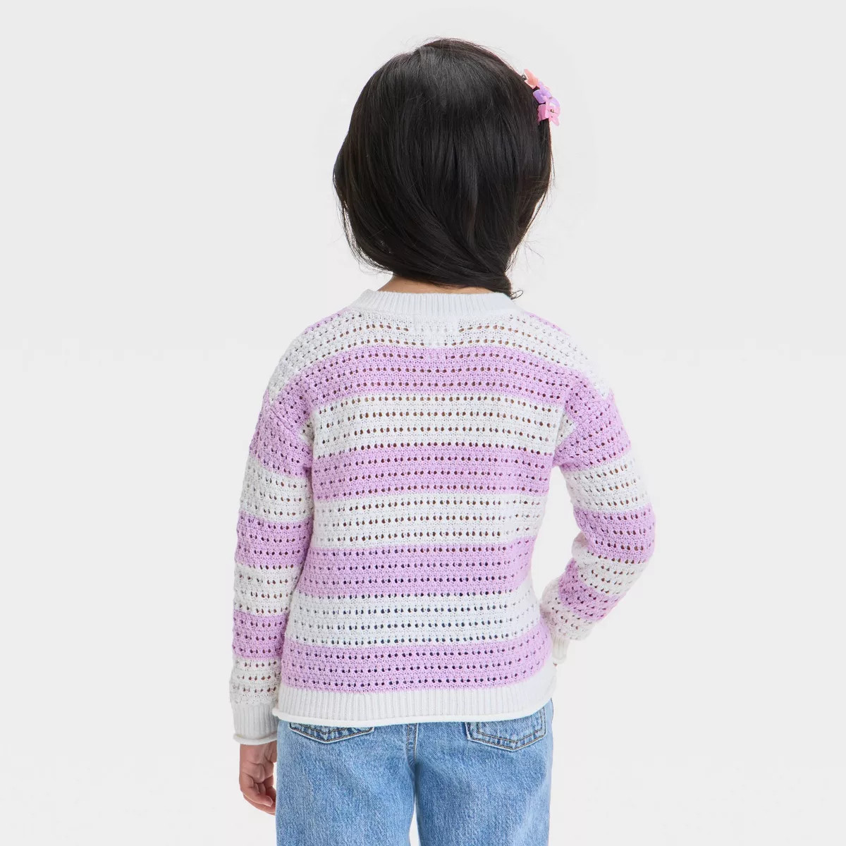 Toddler Girls' Crew Neck Striped Pullover - Cat & Jack™ | Target