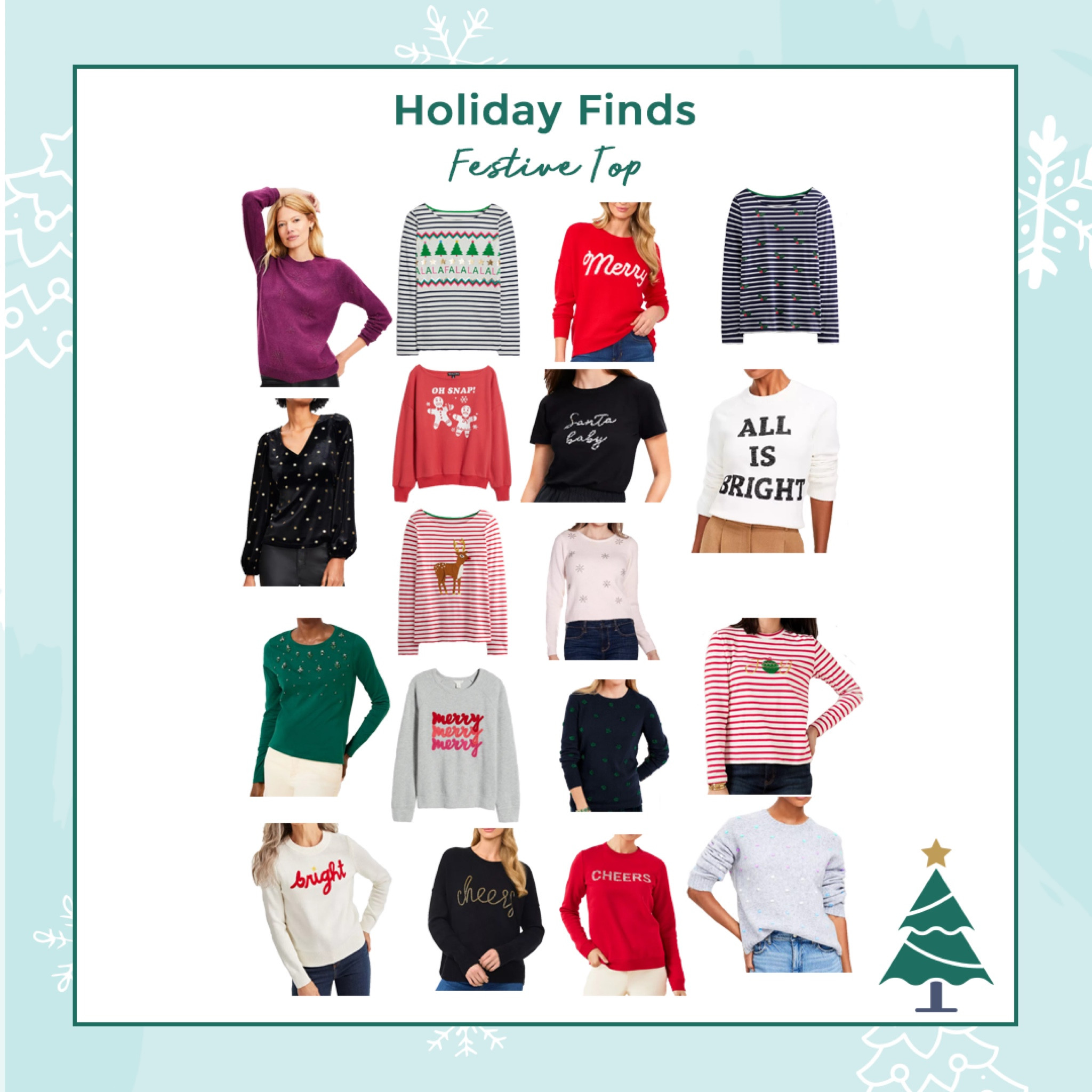 Festive Tops for you to wear this holiday season! 🎄
#christmastees
#christmassweaters

#LTKCyberWeek #LTKHoliday #LTKSaleAlert