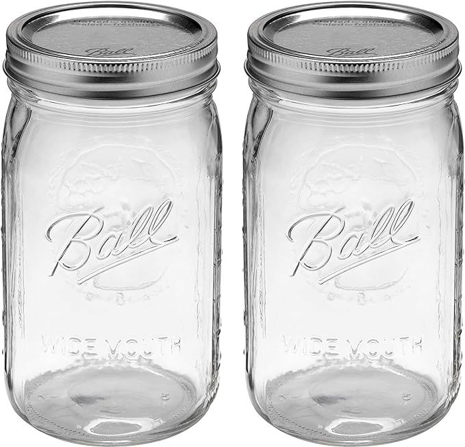 Ball Quart Jar with Silver Lid, Wide Mouth, Set of 2 | Amazon (US)