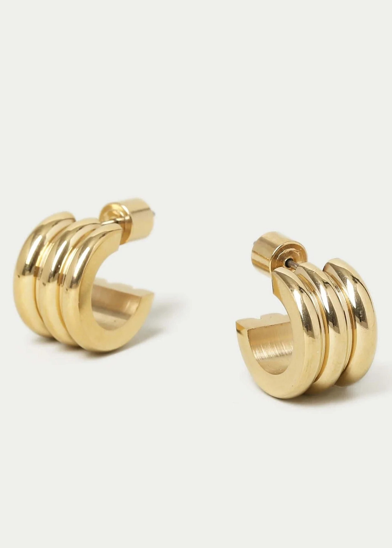 RIDGE HOOP EARRINGS - GOLD PLATED | WAT The Brand