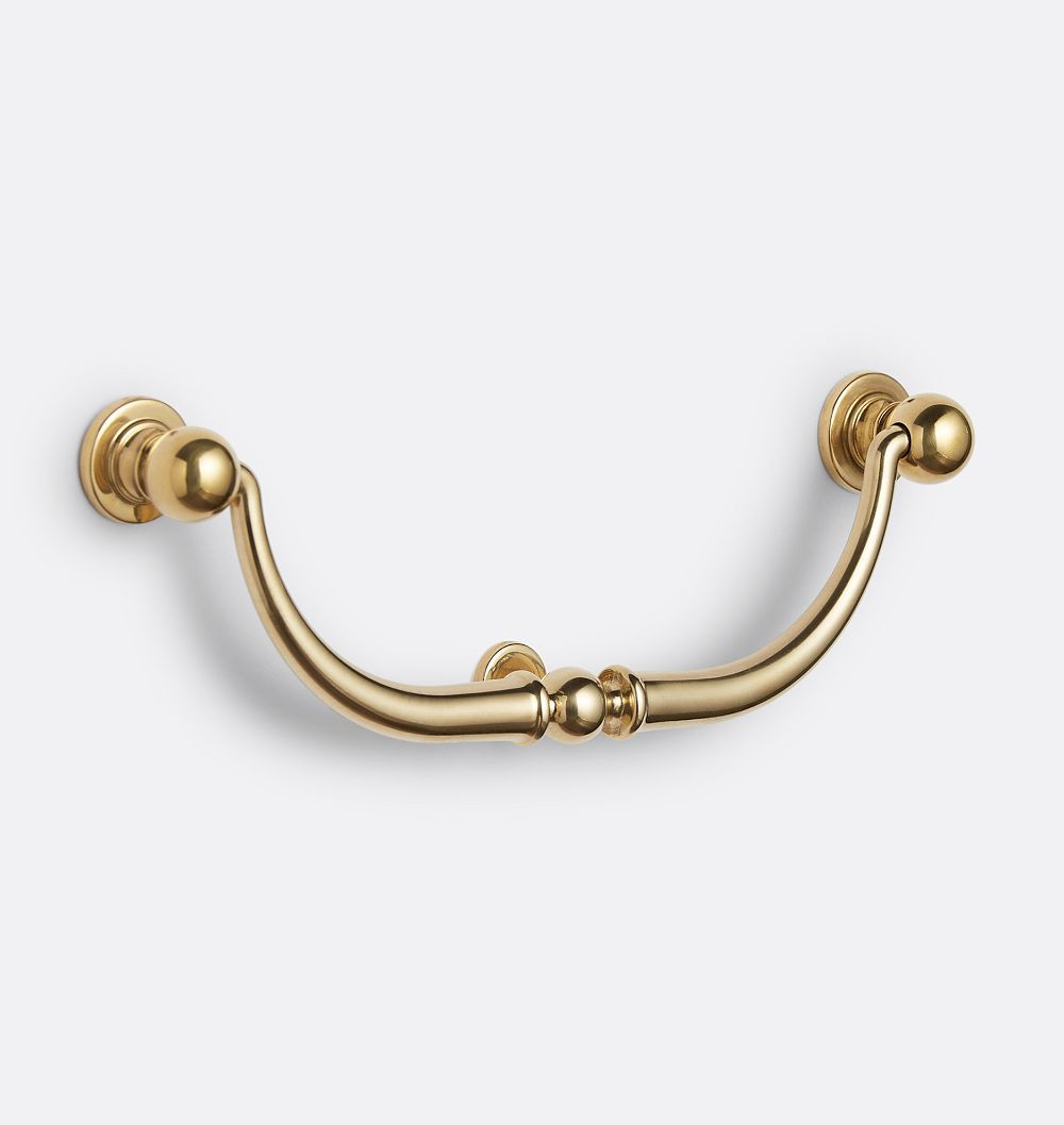 Hans Drawer Pull, 6"" - Unlacquered Brass | Rejuvenation