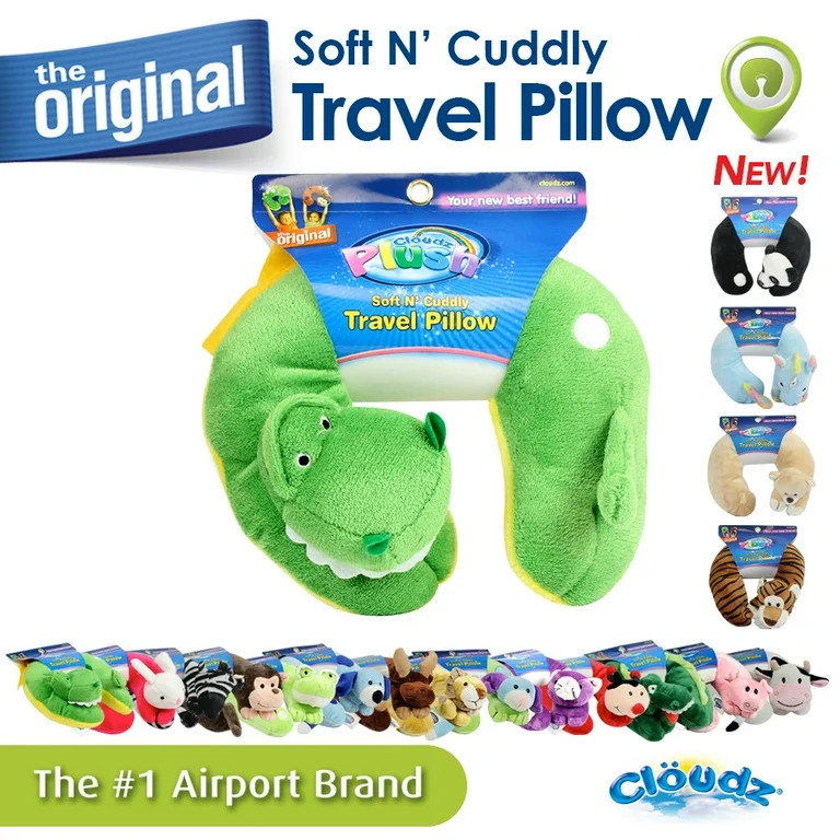 Cloudz Kids Plush Animal Neck Pillow - Dinosaur / Rex - Walmart.com | Walmart (US)