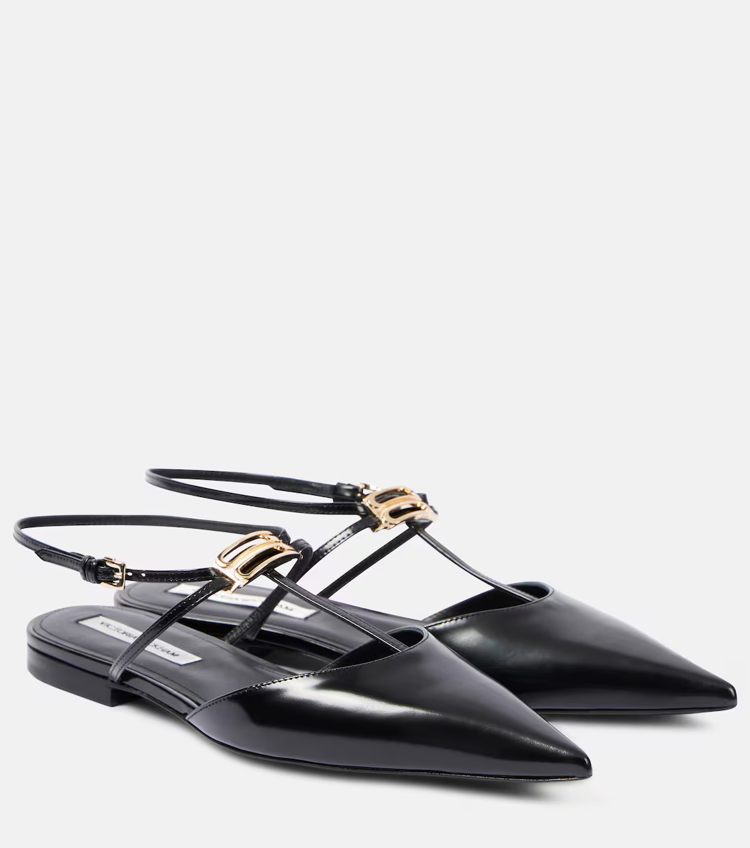 B Buckle leather slingback flats | Mytheresa (US/CA)