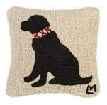Artist-Designed Black Lab Hand-Hooked Wool Decorative Throw Pillow (14 in x 14 in) Dog Pillow for... | Amazon (US)