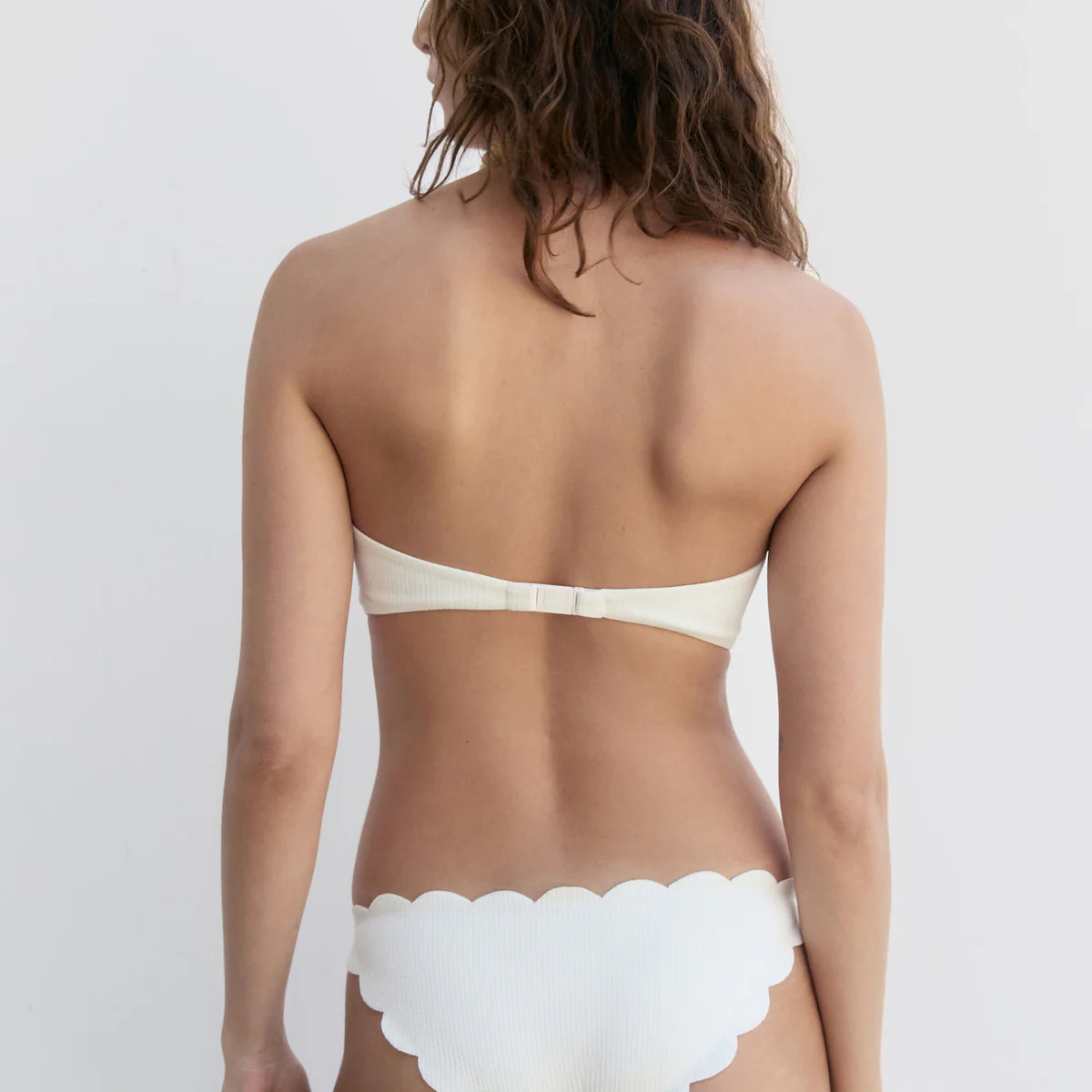 Marysia Women's Scalloped Antibes Bikini Bottom in Coconut | Italian Stretch Silhoutte Bikini Bot... | Marysia 