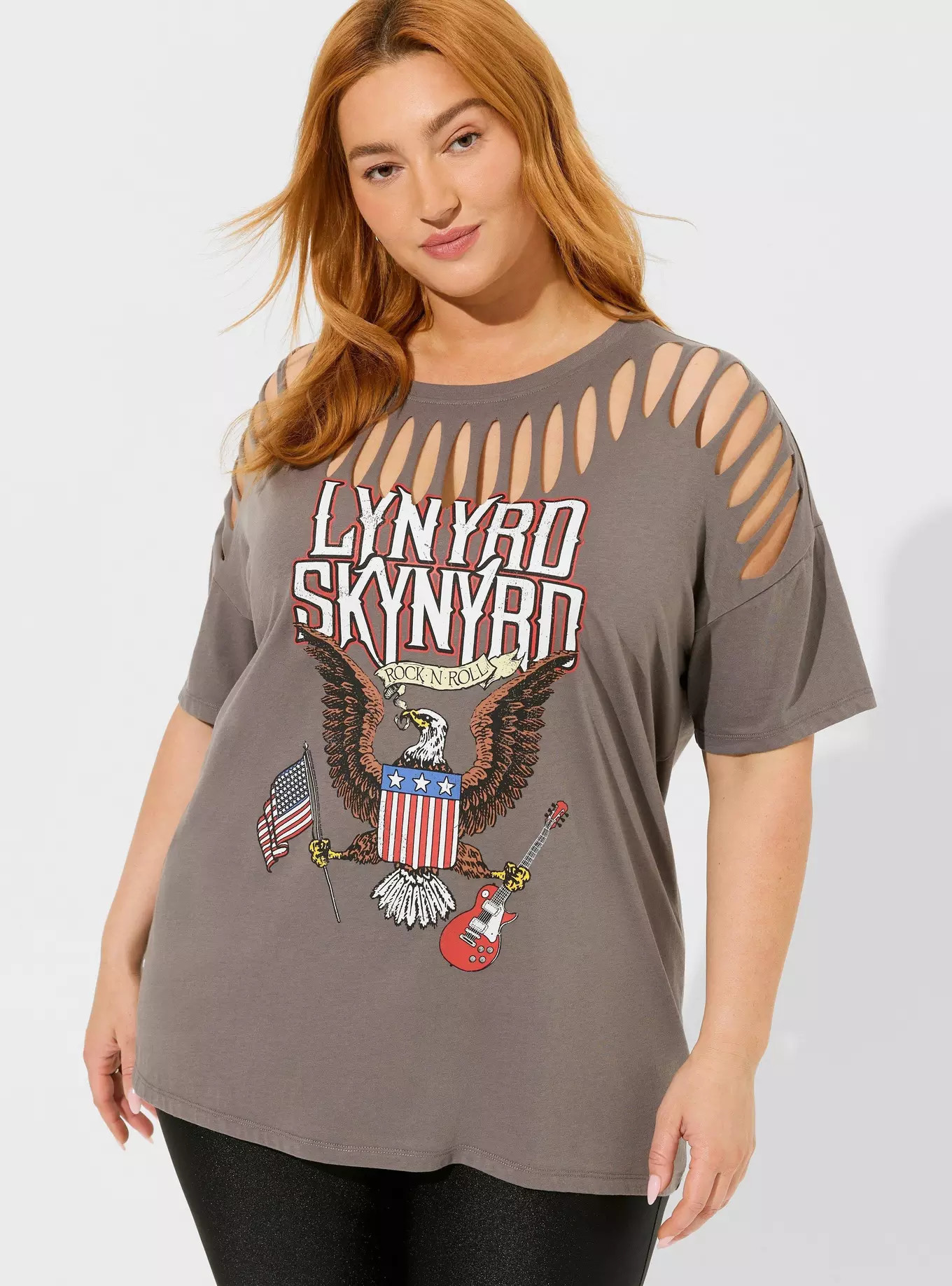 Lynyrd Skynyrd Relaxed Fit Cotton Slash Sleeve Tee | Torrid (US & Canada)