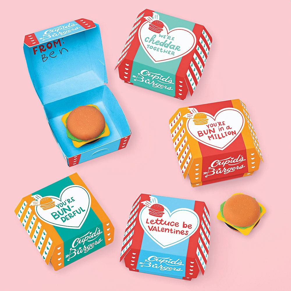Burger Eraser Valentine's Day Card Kit | Paper Source | Paper Source