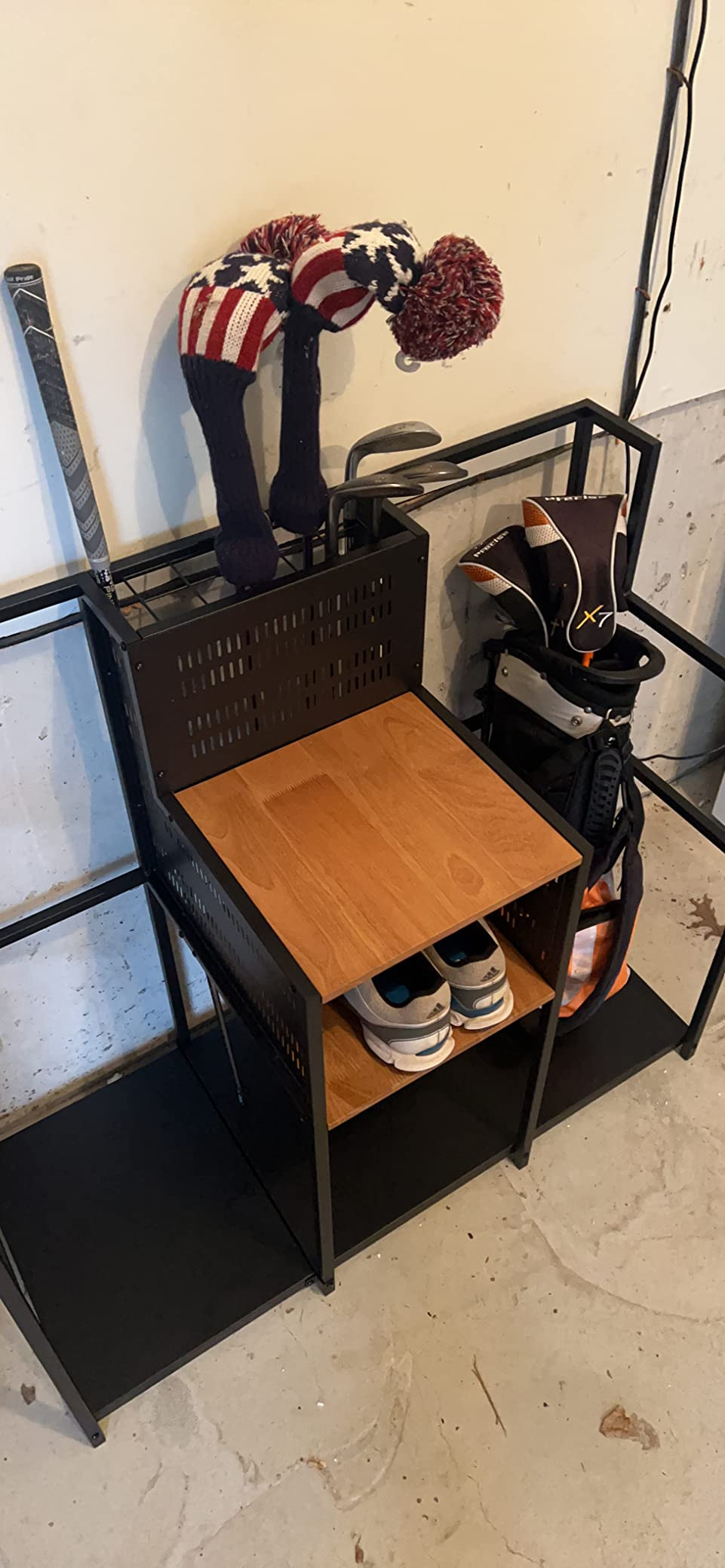 Teal Triangle Freestanding Golf Club Organizer, Stylish Heavy Duty Garage Storage Floor Stand, Ho... | Amazon (US)