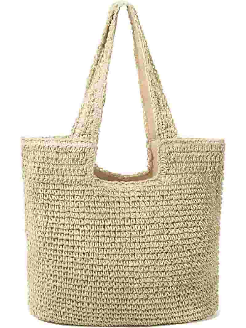 Gocvo Straw Beach Bag for Women Summer Woven Beach Tote Bag Shoulder Handbags Boho Bag | Walmart (US)