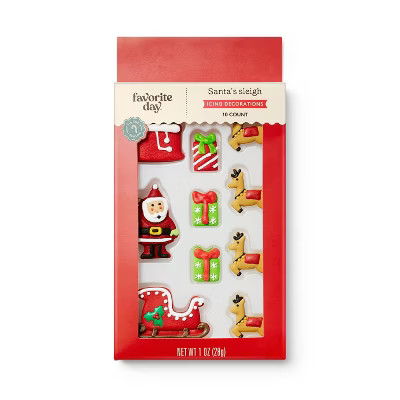 Holiday Santa's Sleigh with Reindeer Icing Decorations - 10ct/1oz - Favorite Day™ | Target