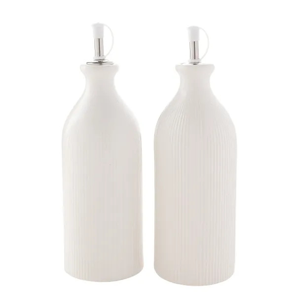 Hestia Set of 2 Ribbed Oil Bottles | Dunelm (migrated)