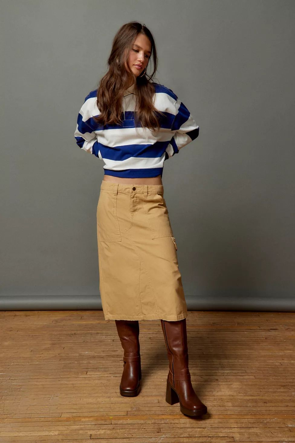 BDG Canvas Midi Skirt | Urban Outfitters (US and RoW)