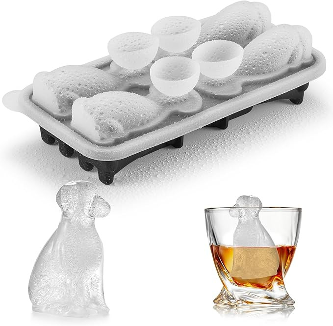 Golden Retriever Ice Cube Mold, 4 Hole Fun Shapes, Large Dog Ice Cube Tray for Whiskey, Cocktail,... | Amazon (US)
