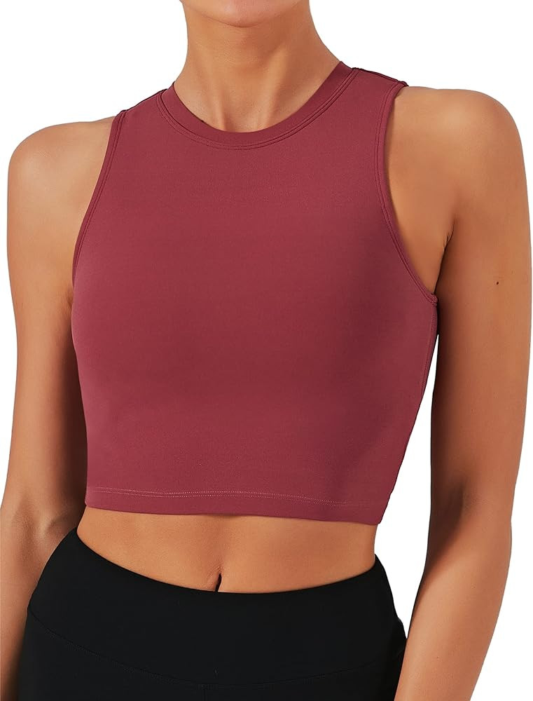 Natural Feelings Sports Bras for Women Removable Padded Yoga Tank Tops Sleeveless Fitness Workout... | Amazon (US)