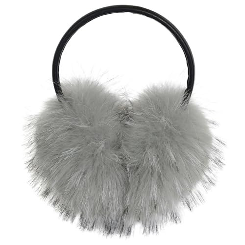 Dufnfn Women's Faux Fur Ear Muffs For Winter Women - Warm Faux Fur Fuzzy Ear Muffs Windproof Cold Weather Ear Warmers（gray） | Amazon (US)