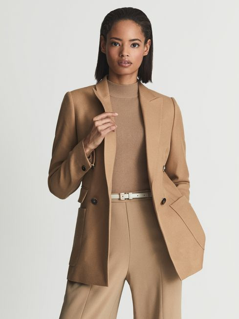 Double Breasted Twill Blazer | Reiss (UK)