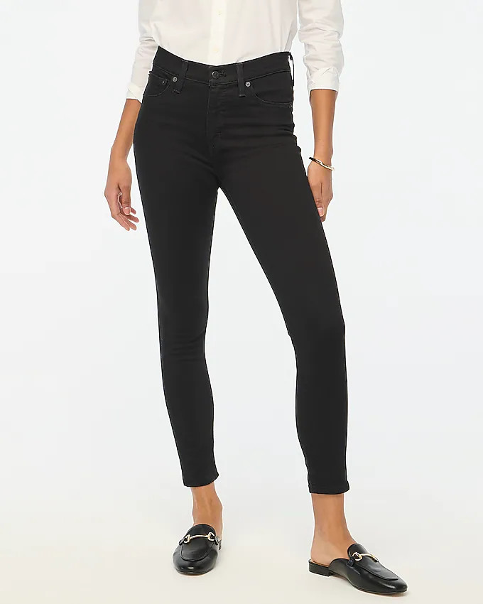 9" mid-rise black skinny jean in signature stretch | J.Crew Factory