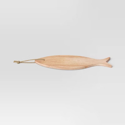 Coastal 6.5" Wooden Fish Shape Serving Board with Rope - Threshold™ | Target