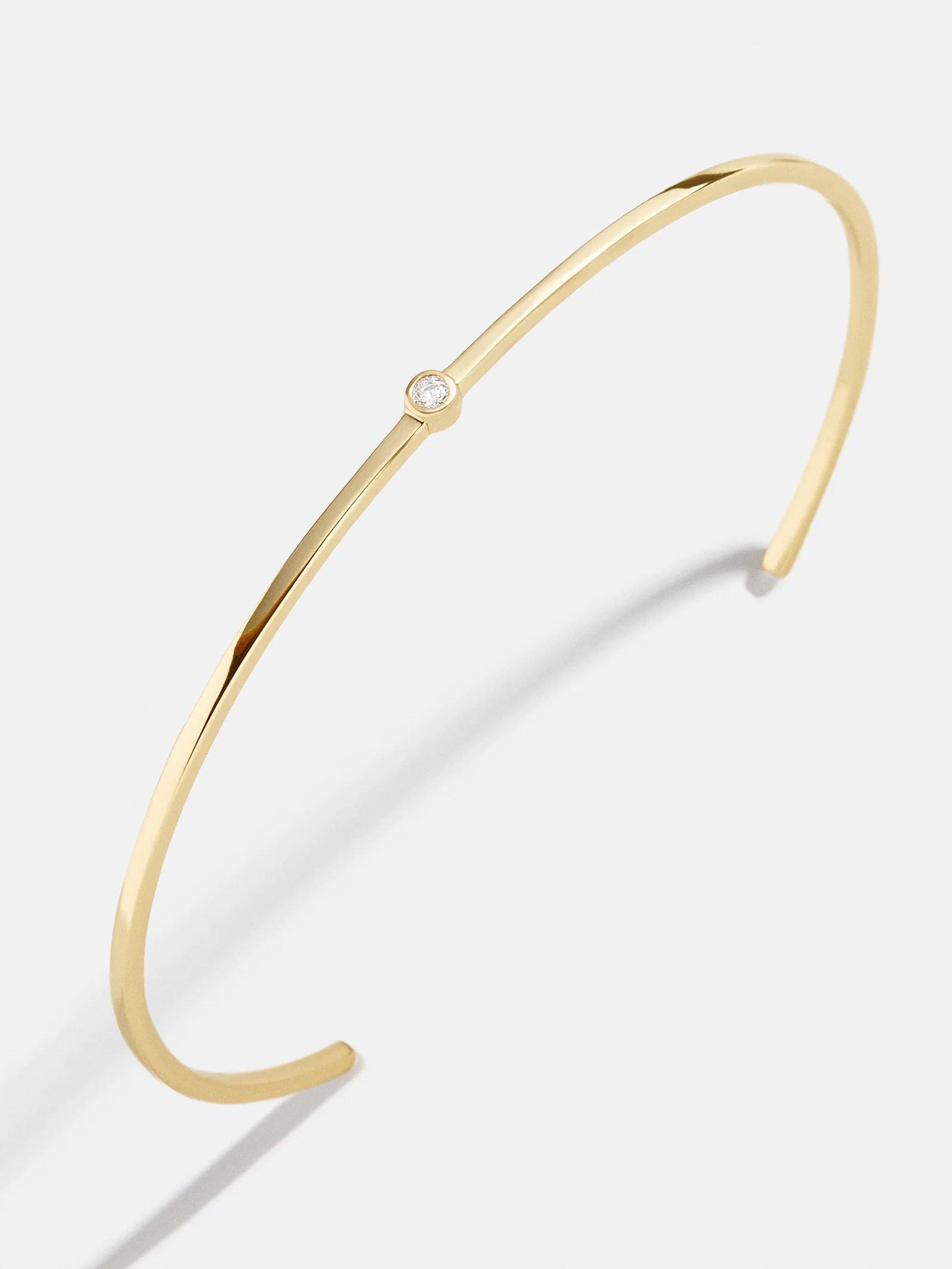 Yasmine 18K Gold Cuff Bracelet - Stone Center | BaubleBar (US)