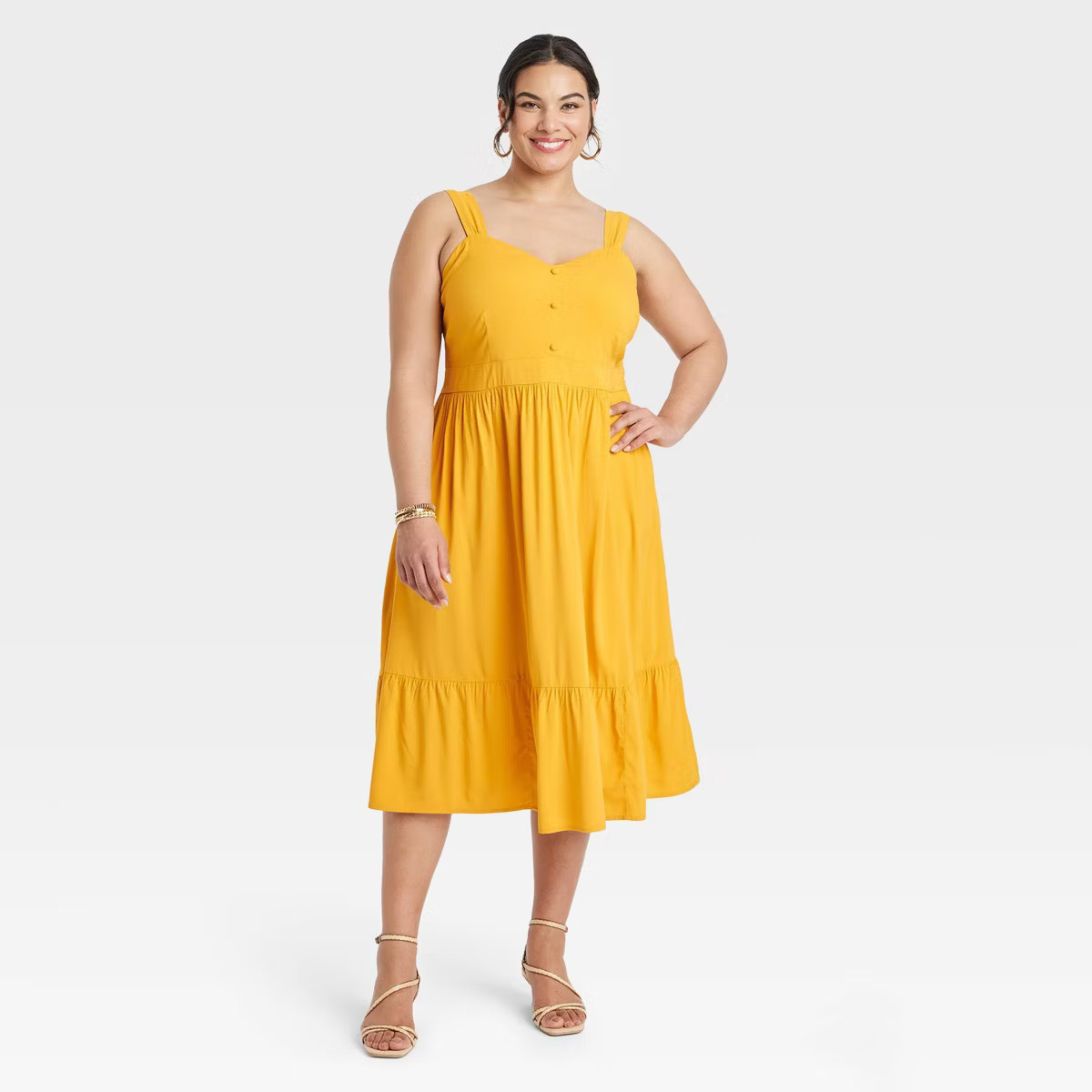 Women's Tiered Midi Tank Dress - Ava & Viv™ | Target