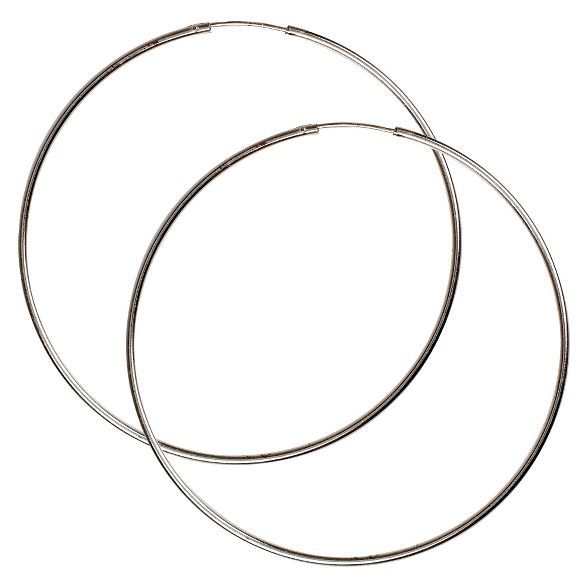 Sterling Silver Endless Hoop Earring - Silver | Target