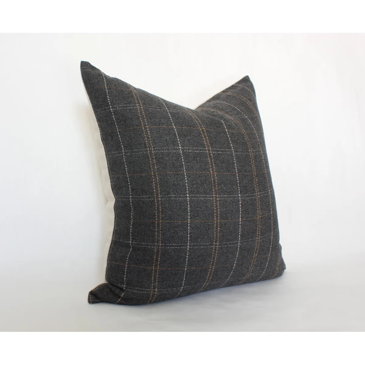 Textileish Plaid Throw Pillow Cover, Black and Brown Windowpane Pillow Cover & Reviews | Wayfair | Wayfair North America