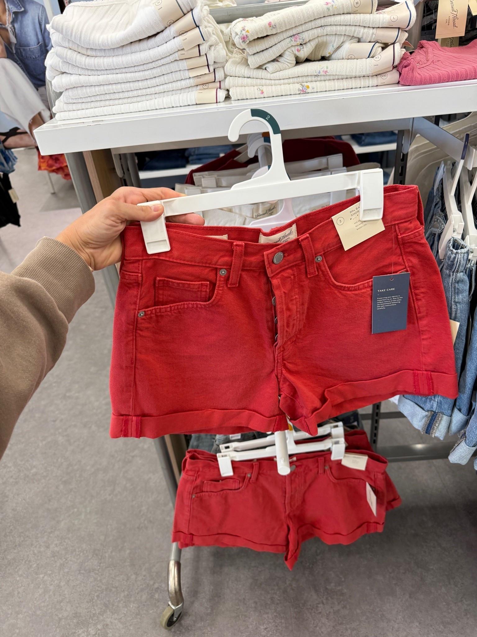 Mid rise shorts at Target! Love the red for summer