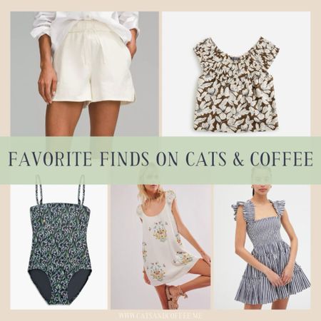 This week’s most popular finds on Cats & Coffee, featuring a great floral top from J.Crew, a pretty swimsuit for summer from Hill House, my new favorite mini Nap Dress, cute and comfy athletic shorts from Lululemon, and a pretty embroidered sundress from Free People: 

#LTKActive #LTKSeasonal #LTKTravel