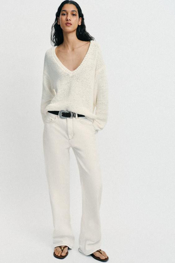 V-NECK KNIT JUMPER | Zara US