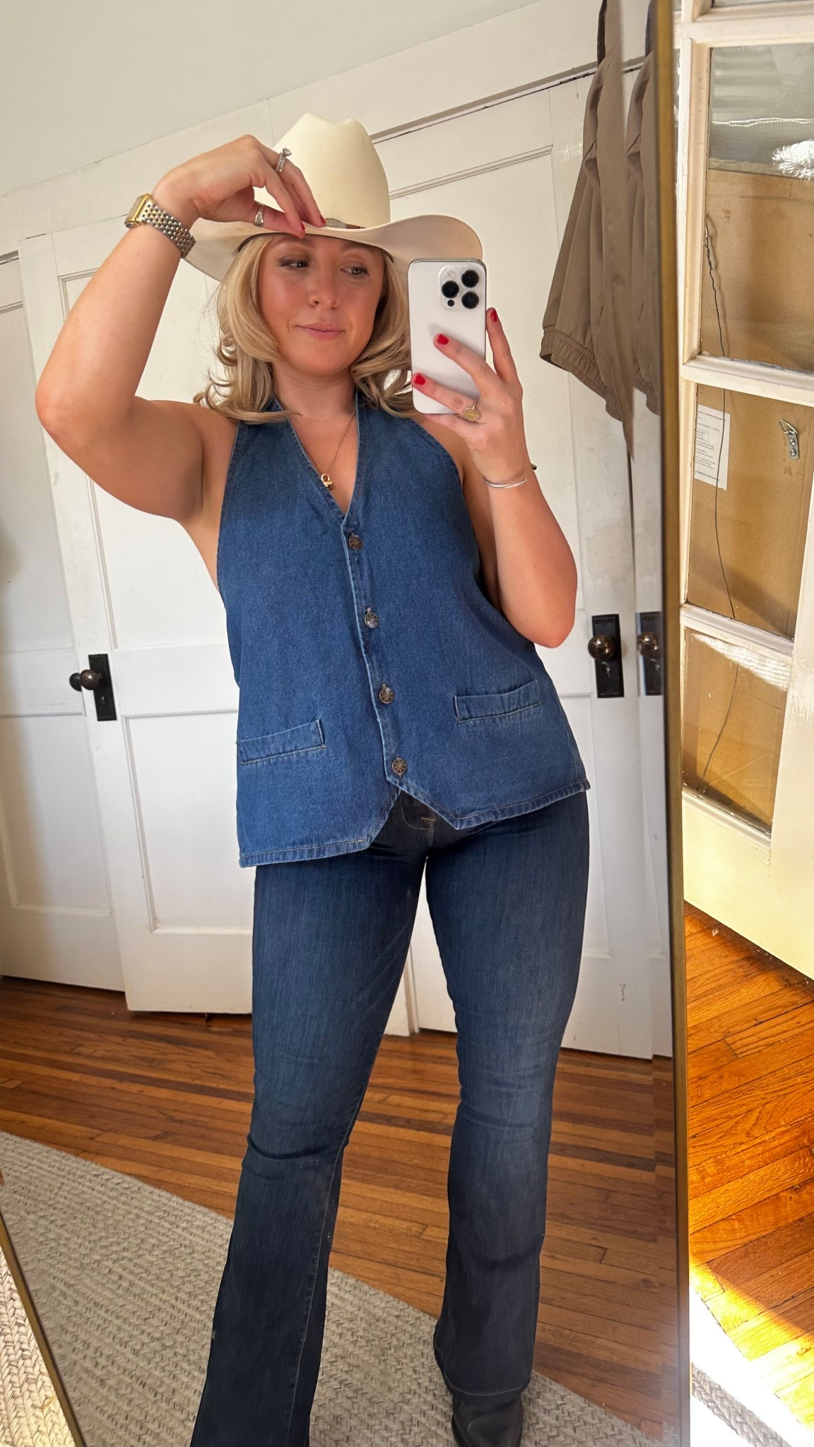 Denim on denim western look / rodeo outfit idea

#LTKStyleTip #LTKSeasonal #LTKFindsUnder100