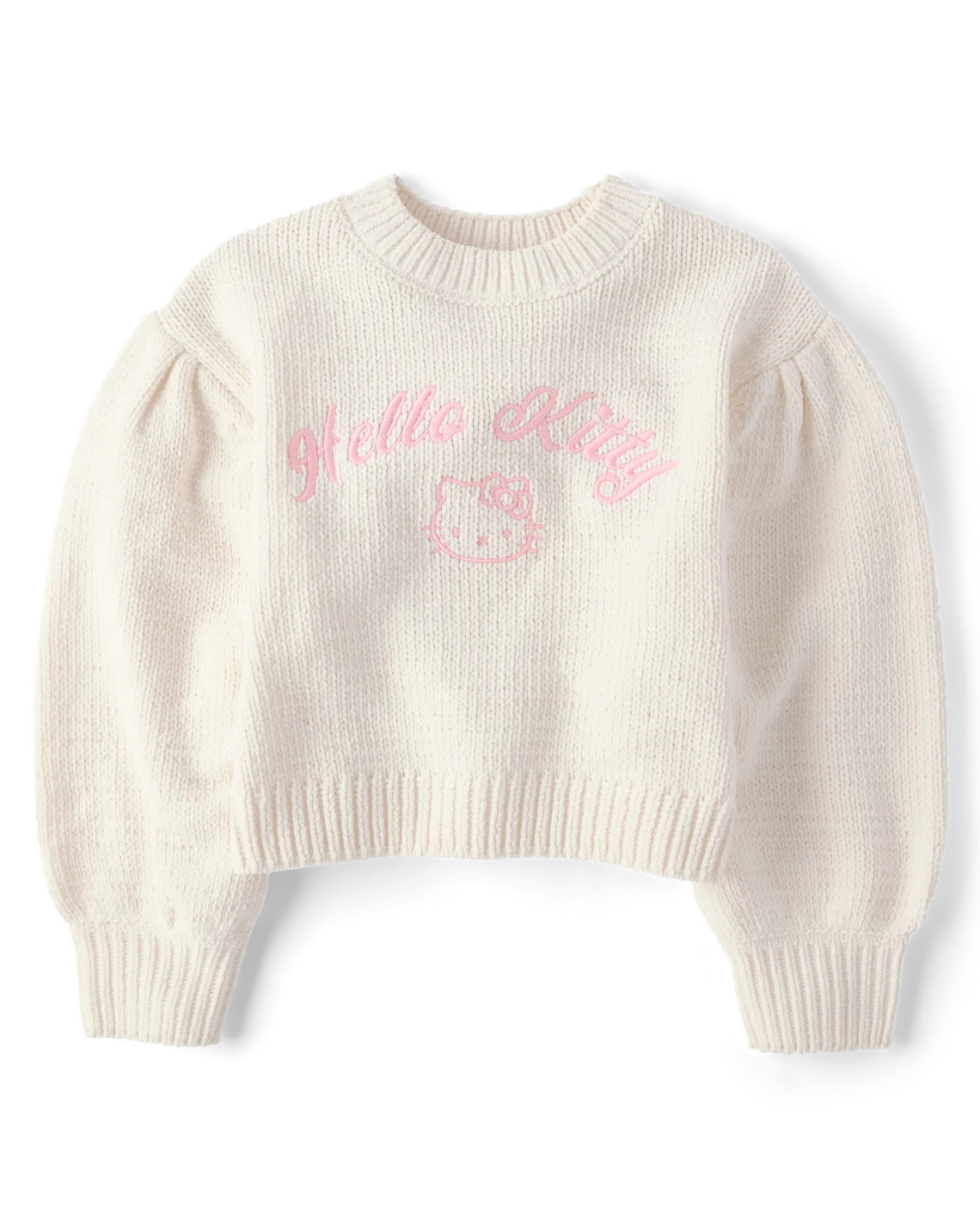 Girls Hello Kitty® Embroidered Chenille Sweater - white | The Children's Place