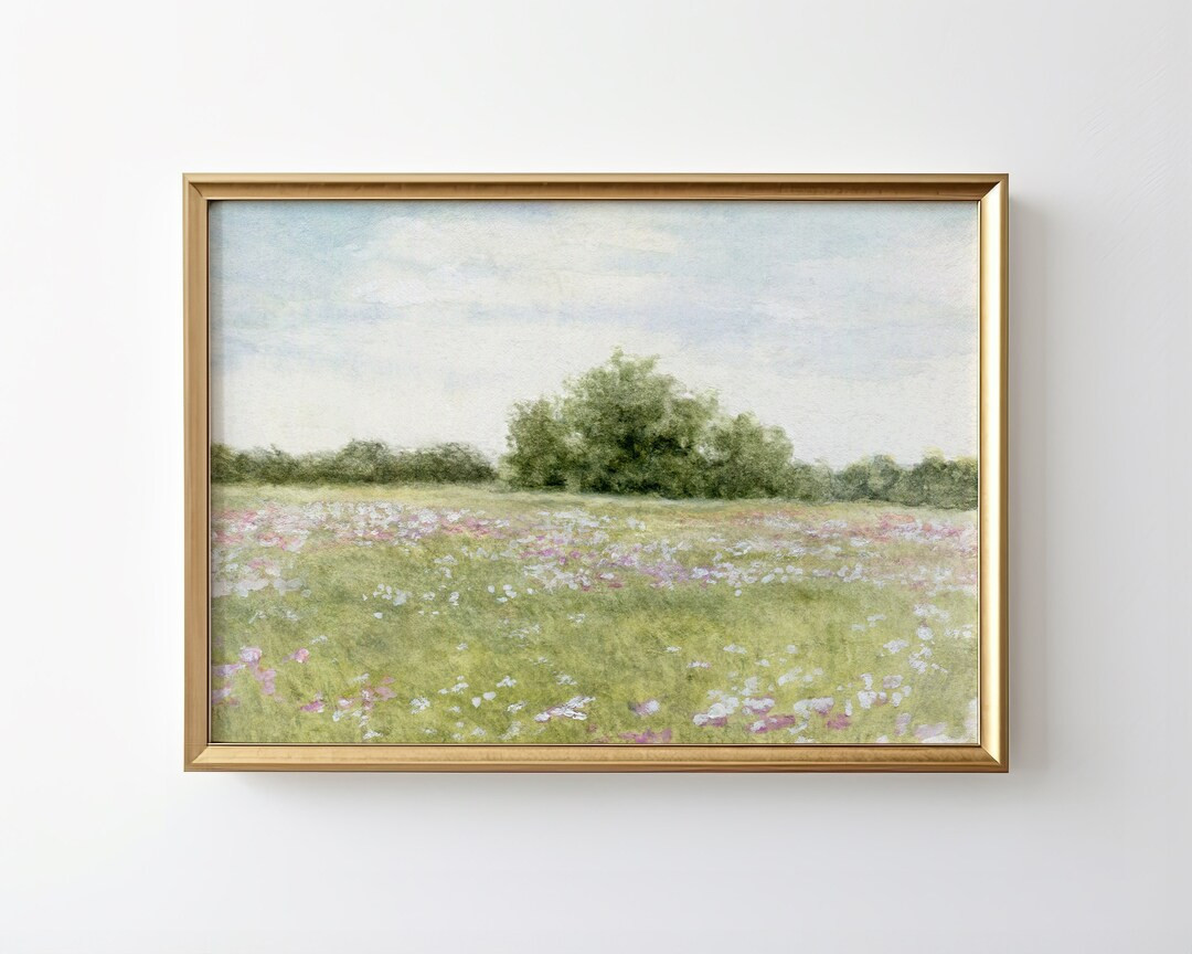 Flower Landscape Art Print, Colorful Painting Print, Bedroom Painting - Etsy | Etsy (US)